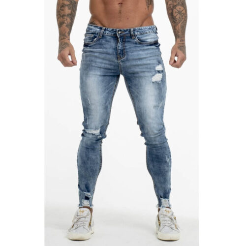 light blue ripped jeans mens