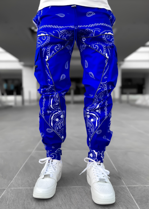 ELECTRIC BLUE PAISLEY CARGO PANT - Best stretch skinny jeans, chinos ...
