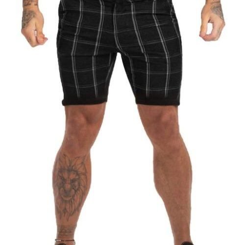 Mens Black Chinos Shorts - GINGTTO