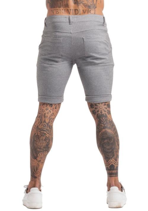 Mens Grey Chinos Shorts - GINGTTO