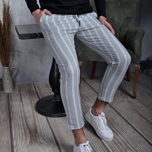 Nicerior stripe chino pants grey