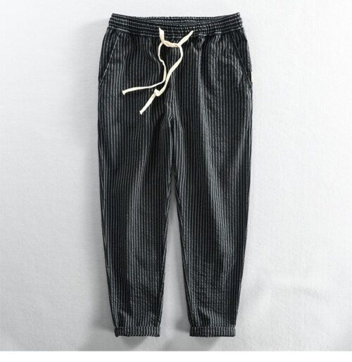 Stretch Chino Pants Asian Style Black